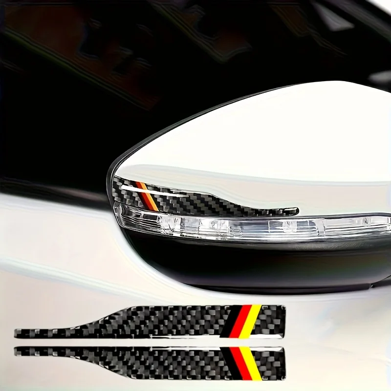 

2pcs ABS Carbon Fiber Car Rearview Mirror Protector Stickers - Anti-Scratch, Universal Fit for All Cars, Racing Style Stickers