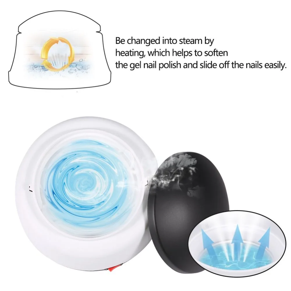 Plastic Nail Polish Remover Machine White 36W Power Electric Nail Steamer 5 Finger Capacity Automatic Working