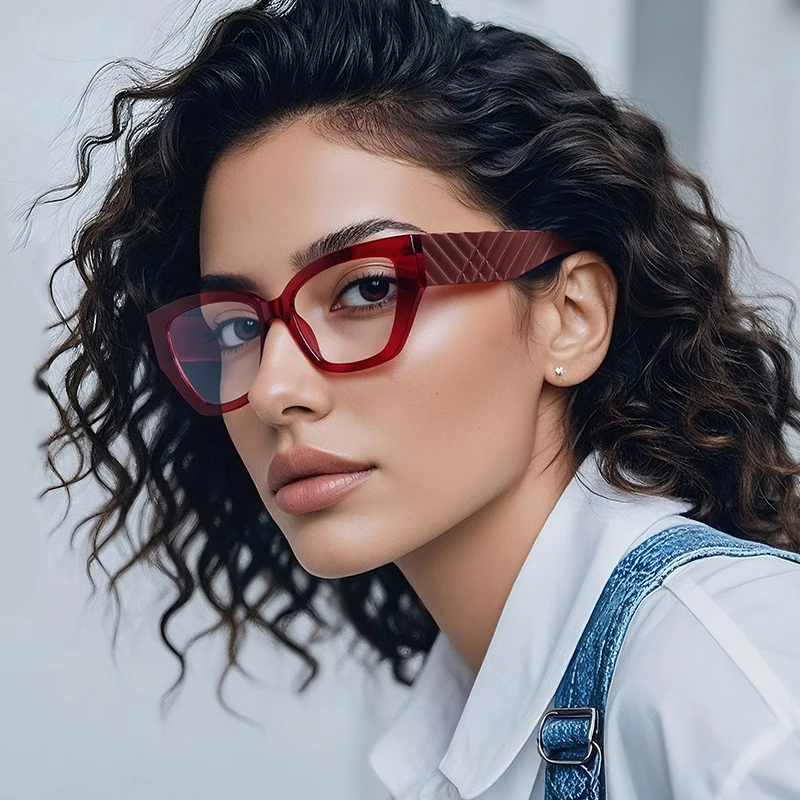 VICKI New  Ladies Fashionable Engraved Pattern Glasses Anti-blue Light Glasses Prescription Customizable Multifocal PFD2249