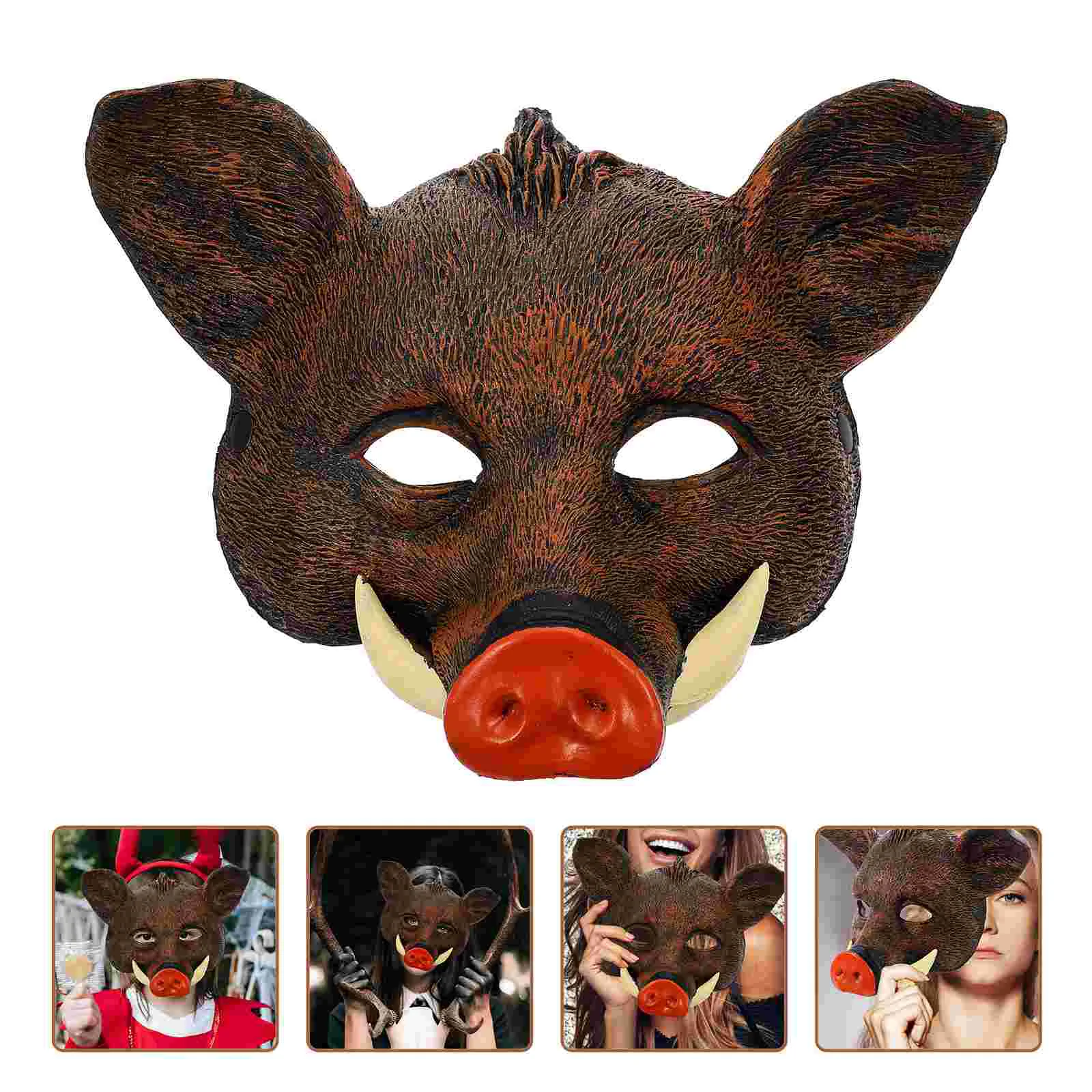 Halloween-kostuums Zwijnenmasker Interessant Maskeradefeest Cosplay Props Roman Zwart Miss