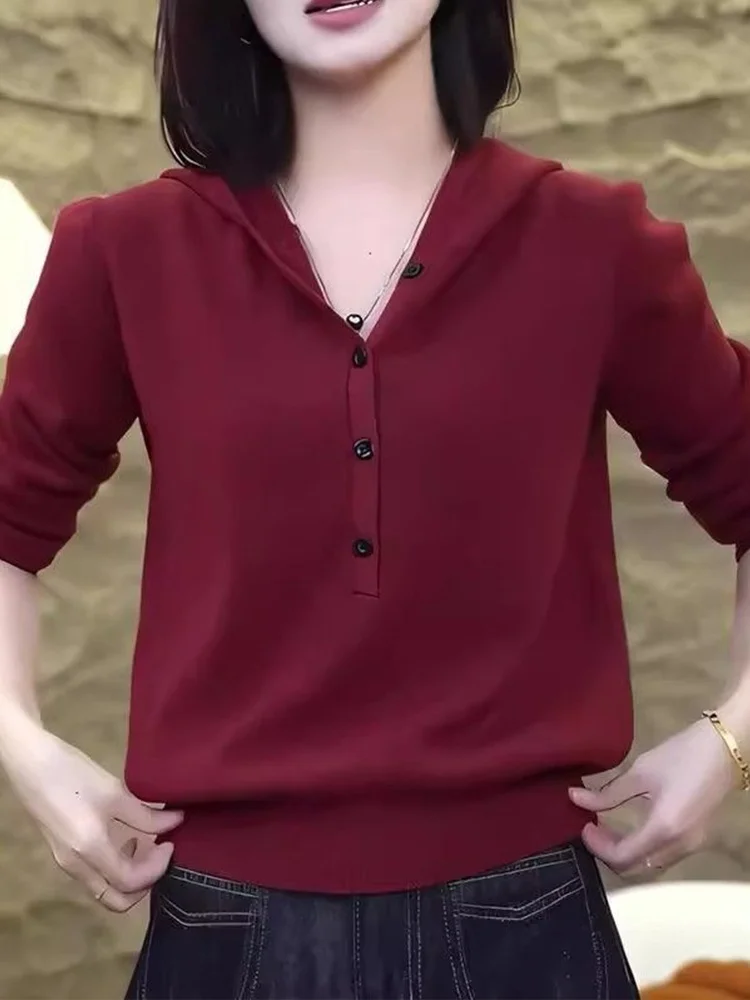 

Sli Knitted Long Sve Hat Women's Faionable Retro Super Beautiful Slimming Top Early Autumn New Arrival Korean Sle ...