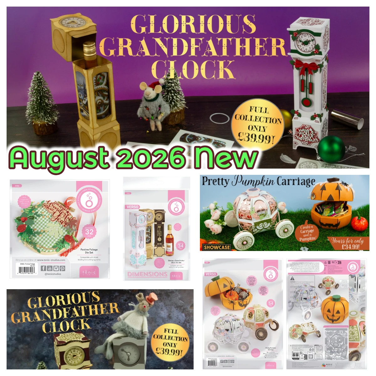 August 2026 Neue Glorious Großvateruhr Geschenkbox Stanzform Metall-Schneidestanzformen DIY Scrapbook Tagebuch Vorlage Grußkarten Handgemacht