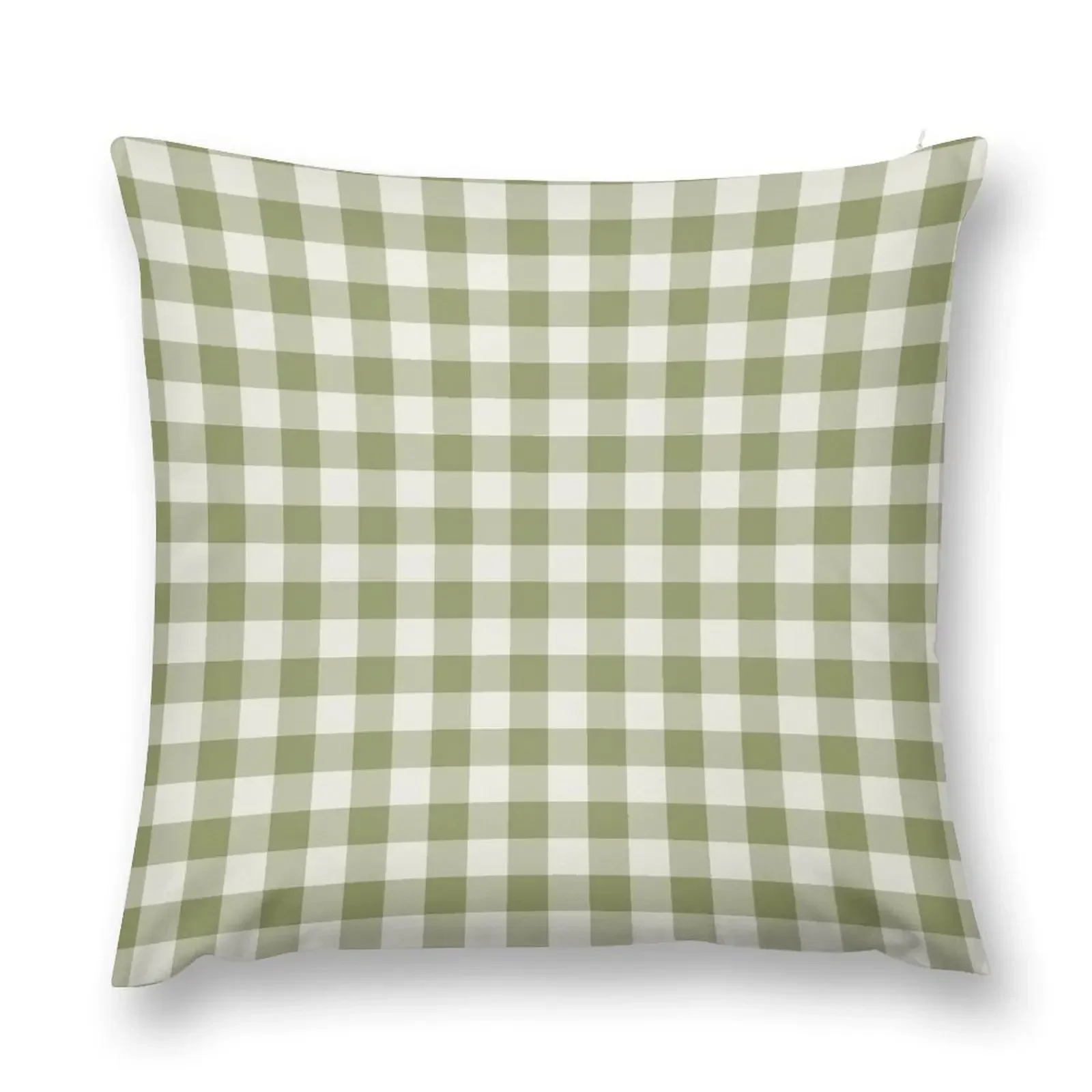 

Sage Green and White Gingham Checkered Pattern Aesthetic Throw Pillow covers for pillows Cushions Home Decor Pillowcase pillow