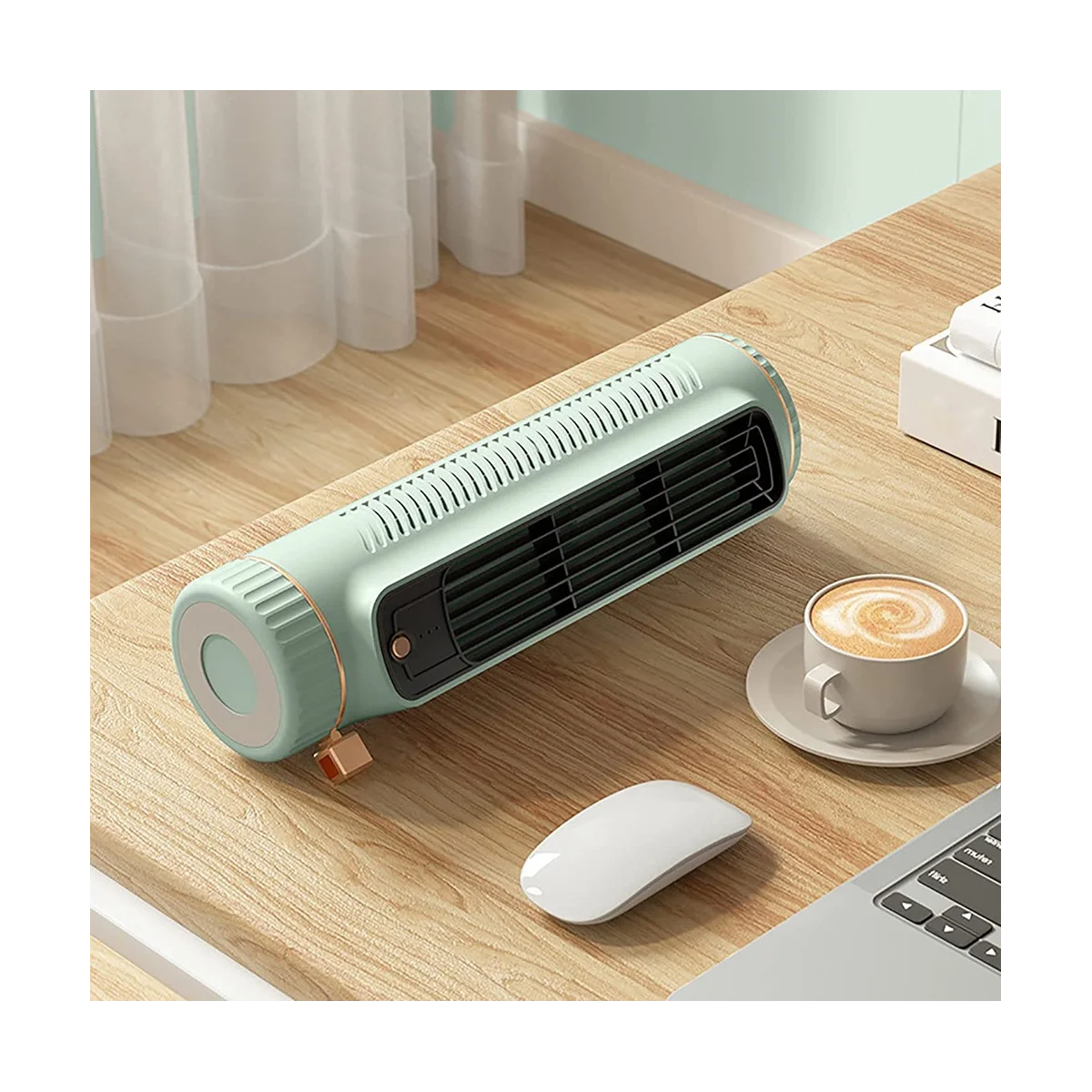 Portable Automatic Remote Air Conditioner, USB Personal Air Conditioner Mini Conditioner with 3-Speed Electric Fan White