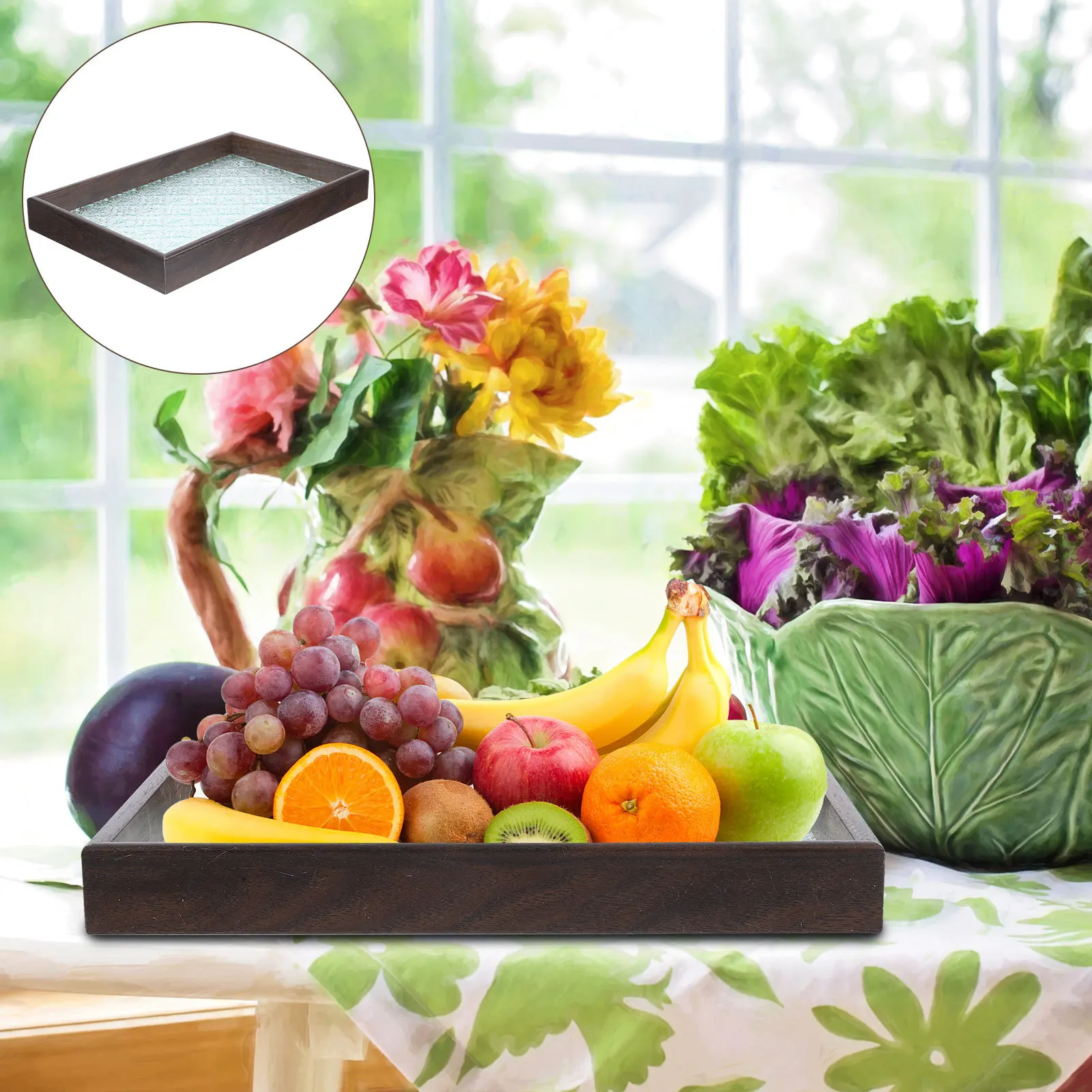 

Flower Wood Dessert Plate Reusable Snack Food Serving Tray Wooden Tableware Fruit Tray For Home Bread Plate