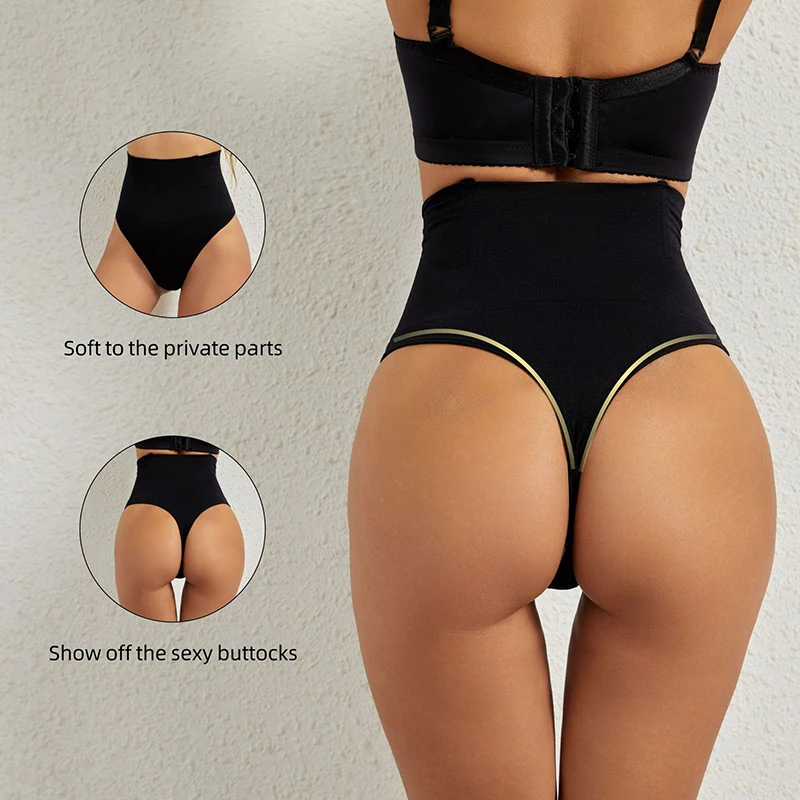 High Waist Tummy Control Panties Women Thong Panty Shaper Slimming Underwear Butt Lifter Belly Shaping Cincher Brief Body Shaper