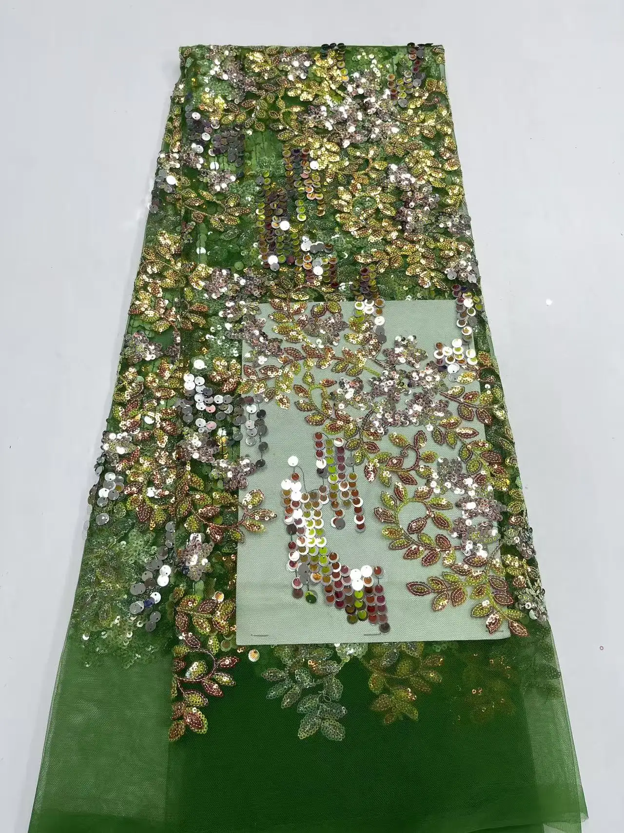 

French Mesh Lace 2026 Fabrics Embroidery Sequins Tulle Beaded African Fabric for Women Party Dresses 5Yards Sewing Meter