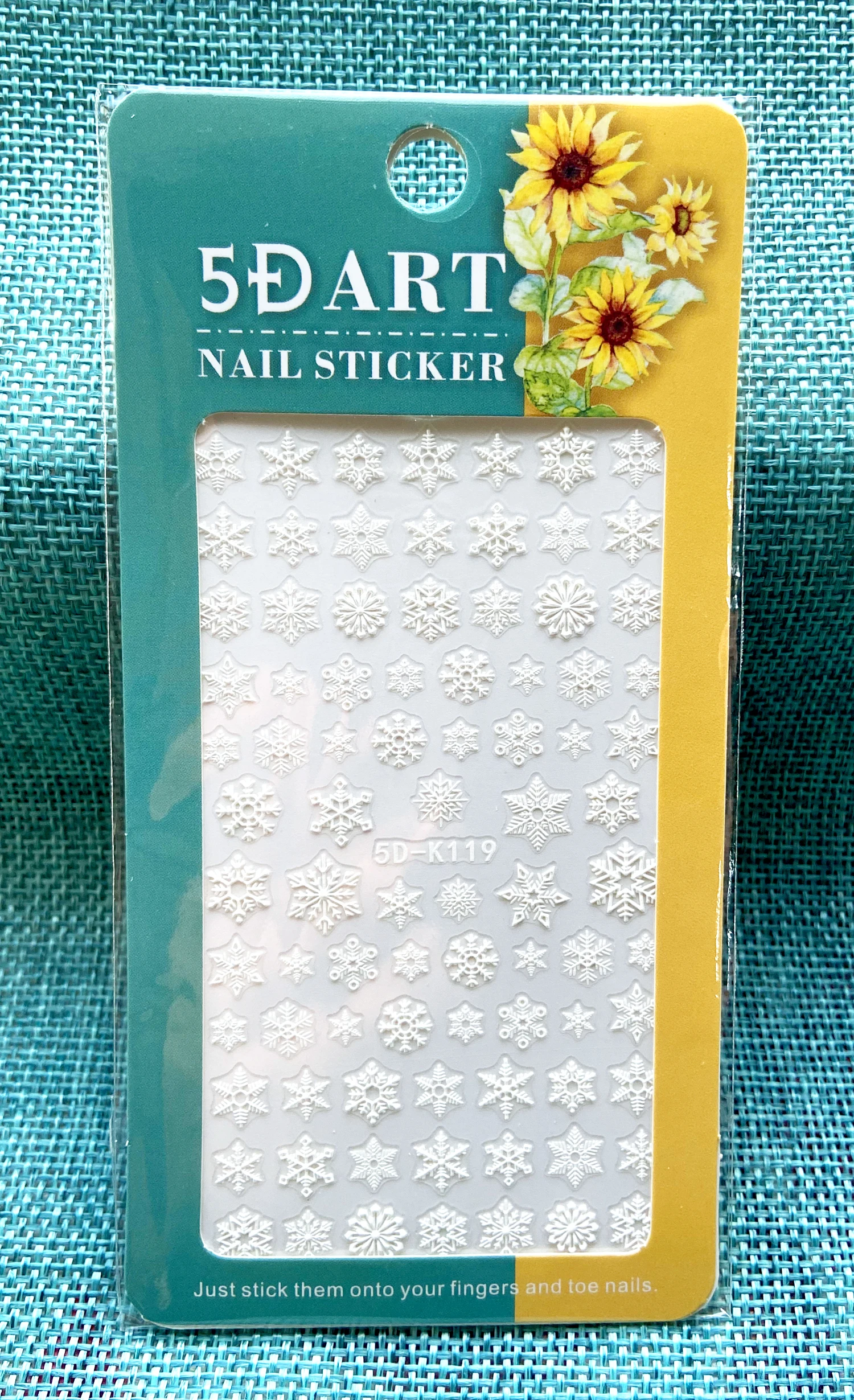 1Sheet 5D Christmas Embossed Nail Art Stickers Winter Cartoon Santa Claus/Tree/Snowflake/Elk Design Sticker DIY Manicure Decals