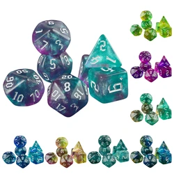 DNDGame boardgame için Polyhedral Starlight zar seti masa üstü rulo oyun oynarken 7 adet