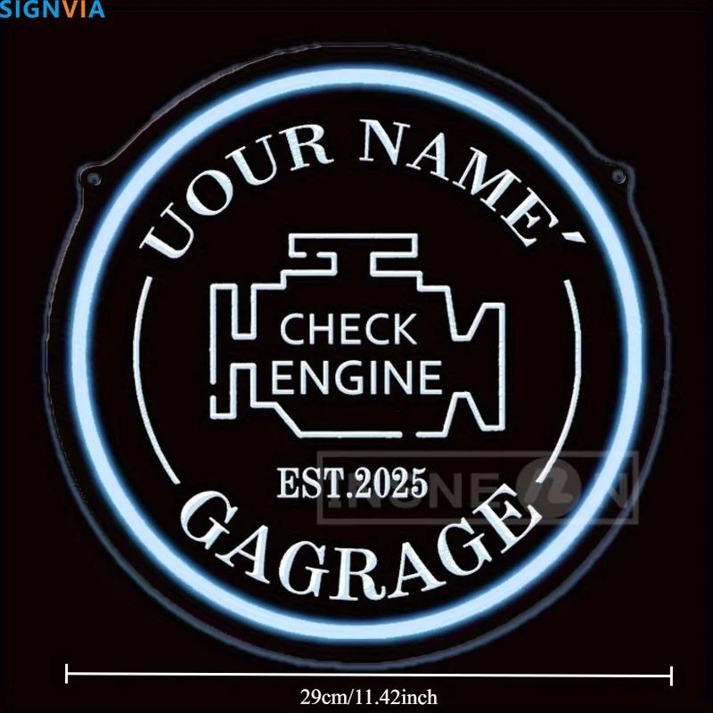 المرآب مخصص LED النيون تسجيل USB الحائط ديكور تحقق المحرك رجل الكهف الأبيض السيارات ضوء لعصابات العرض الهدايا التعميم