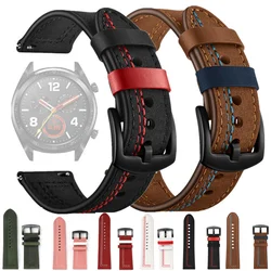 20mm 22mm Leather watch band for Samsung Galaxy watch 6 5 pro/4 6 classic/3 Active 2 Retro bracelet huawei gt 2-2e-3-3 pro Strap