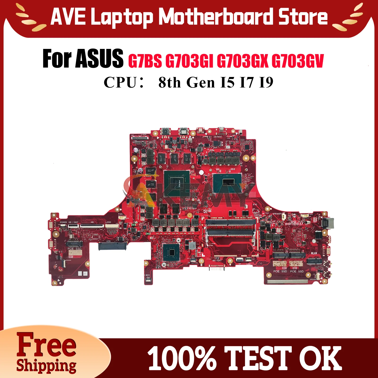 

G703Gi Материнская плата для ноутбука ASUS ROG G703GI G7BS G703GMR G703GM G703GX G703G G703GV Материнская плата с процессором I5 I7 I9 100% тест в порядке