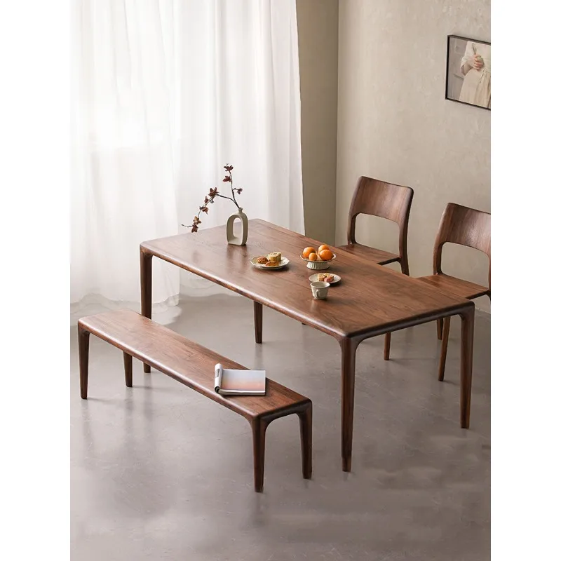 

North American black walnut solid wood tenon and tenon dining table and chairs
