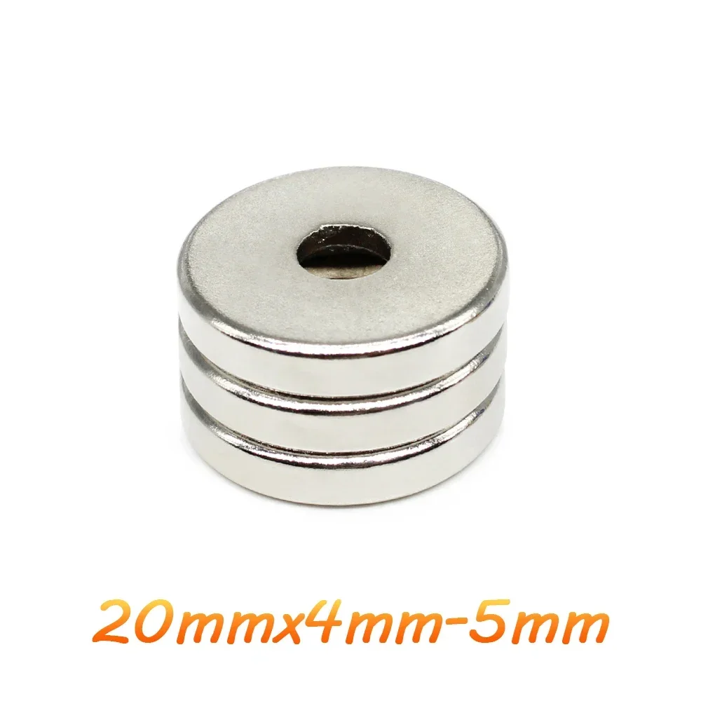 원형 희토류 자석, 20x4-5, 구멍 5mm, 디스크 카운터싱크 영구 네오디뮴 자석, 20x4-5mm, 20x4-5