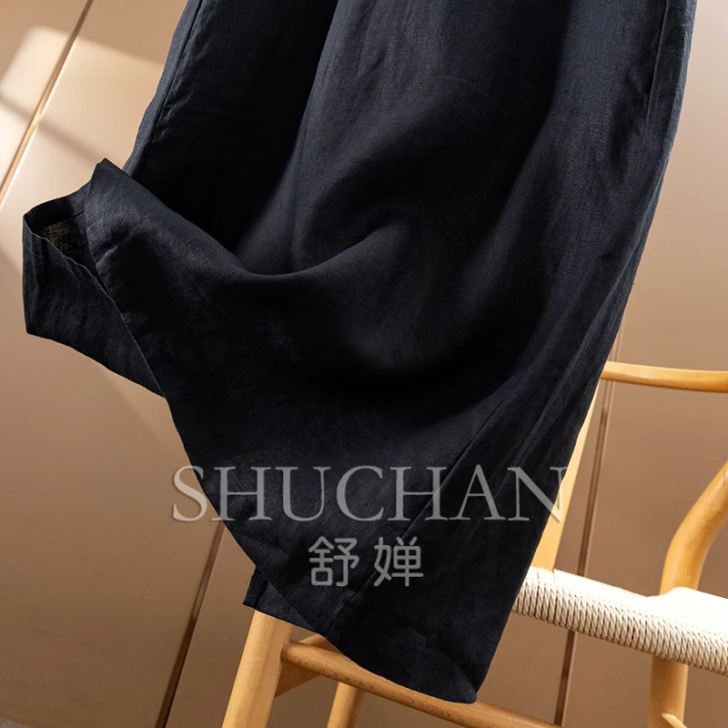 Black Dresses Women The Simpler The More Advanced! Ark Fengshen 100 Linen Loose Vest Dress H Women 2Y09