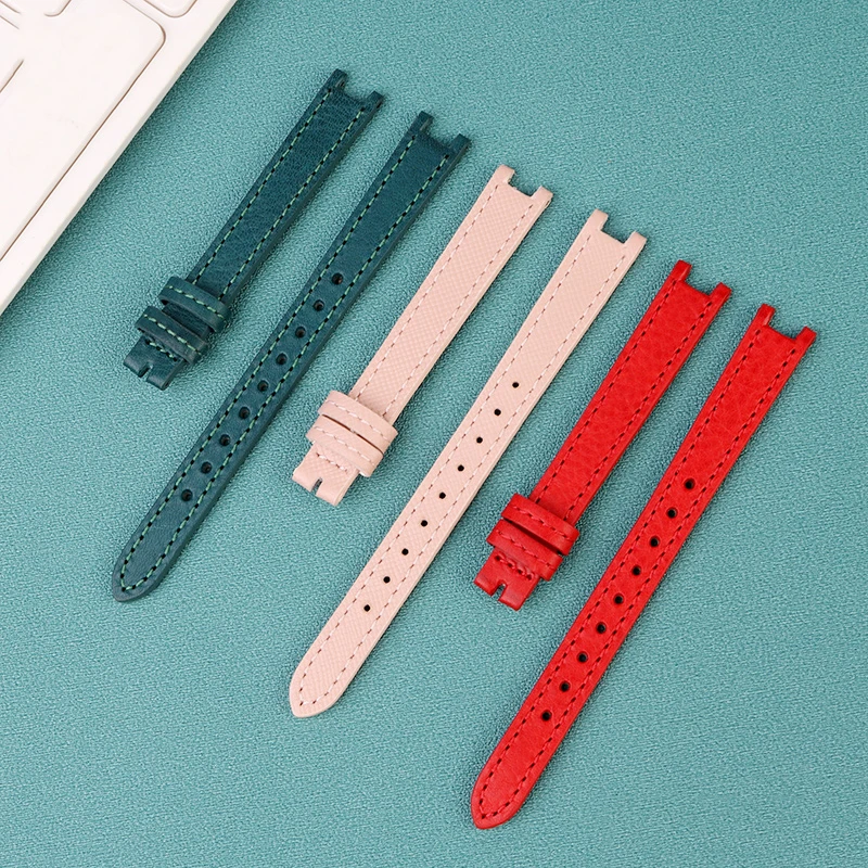 12 مللي متر الشق جلد البقر حزام الساعات ل COA-CH/Ko-ch بارك سلسلة صغيرة الأخضر ساعة 14503534 14503535 خمر حزام سوار