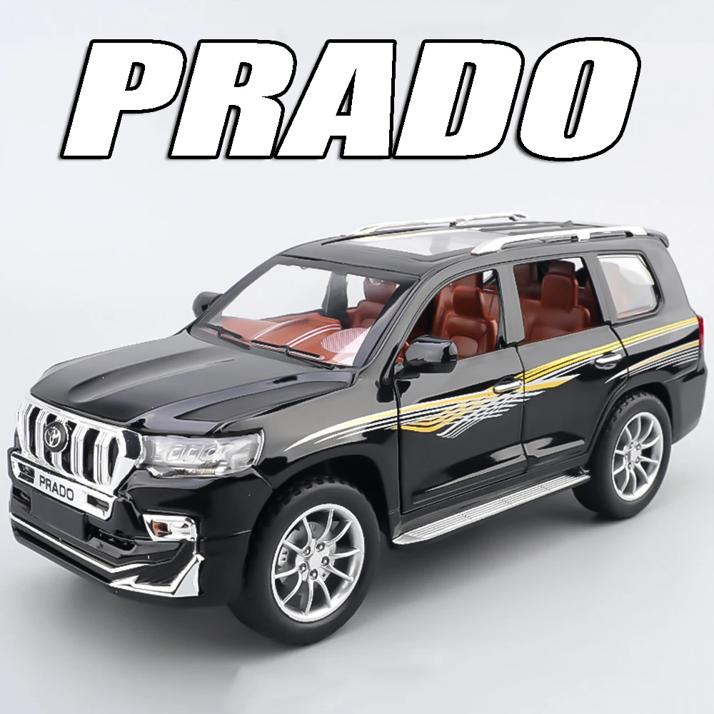 1:24 Scale Toy Model Prado Delica Off-road Vehicles Metal Diecast Shock Absorption Doors Opened Pull Back for Kids Edutainment