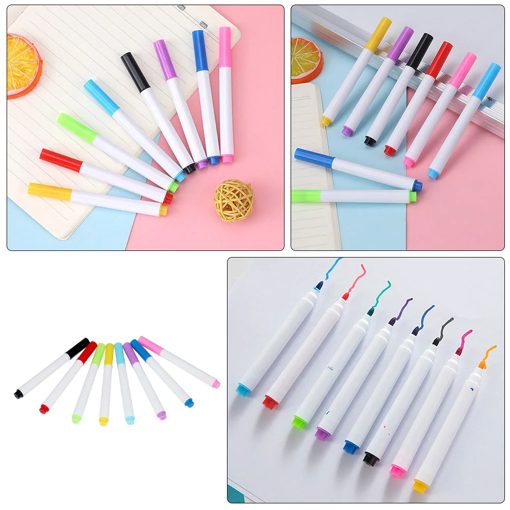 8 Pcs Erasable Whiteboard Marker Markers Dry Erase Children Painting Pens Classroom Washable Wipe Portable