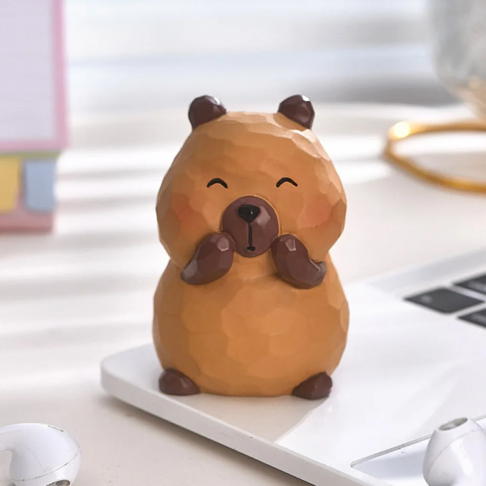 Figurine Capybara Carimplantée pour Nikde Voiture, Modèle Artisanal, Ornement d'Animaux, Dessin Animé, Petite Simulation