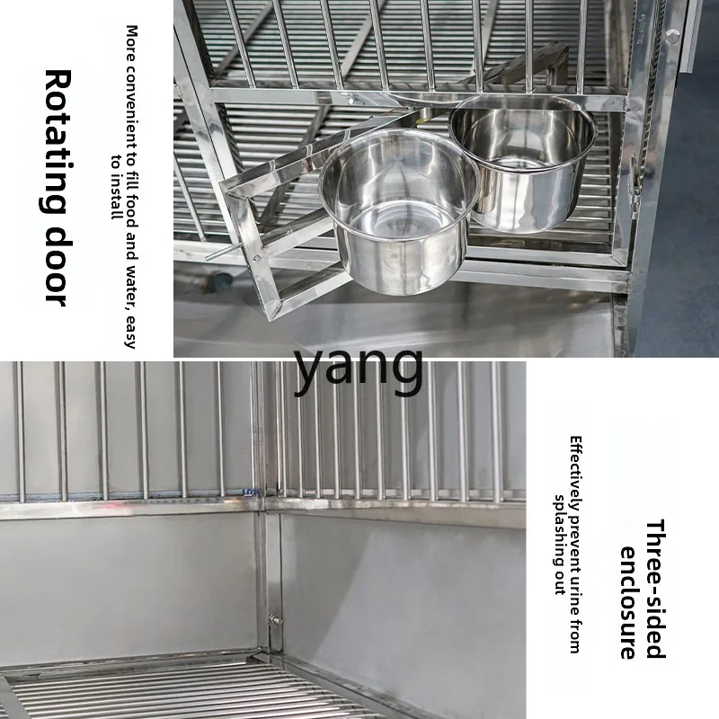 LH Outdoor Stainless Steel Dog Cage Large Dog Outdoor Dog House Rainproof Sun Protection with Toilet