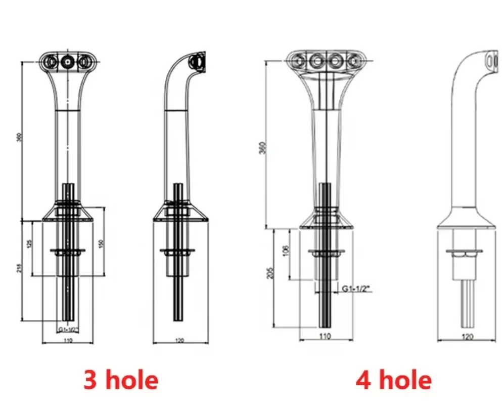 Double faucet serpentine font adjustable + faucet