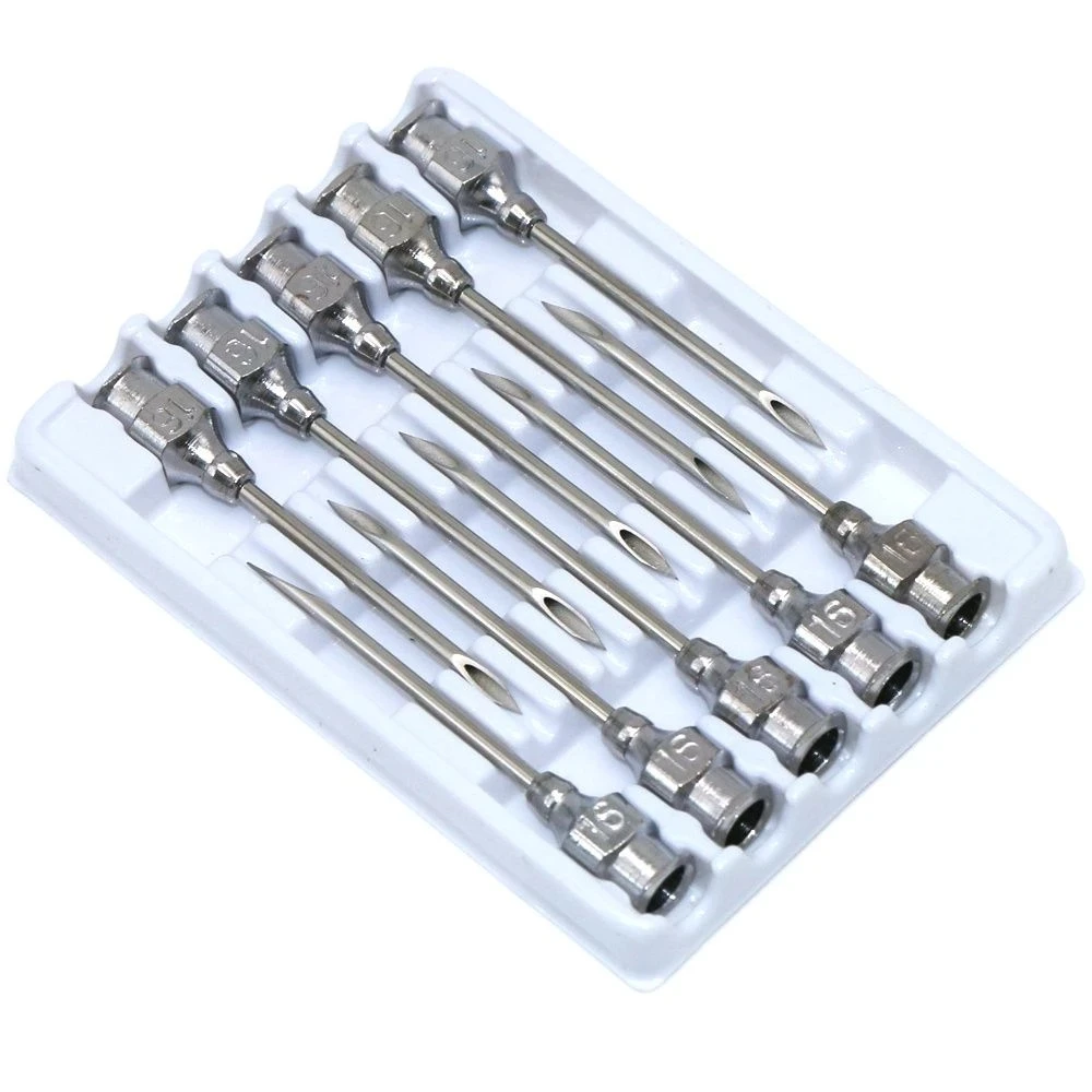 10 Pcs Stainless Steel Needles Poultry Animal Pig Cow Sheep Pigeon Quail Vaccination Treatment Needle Stainless Syringe Needle