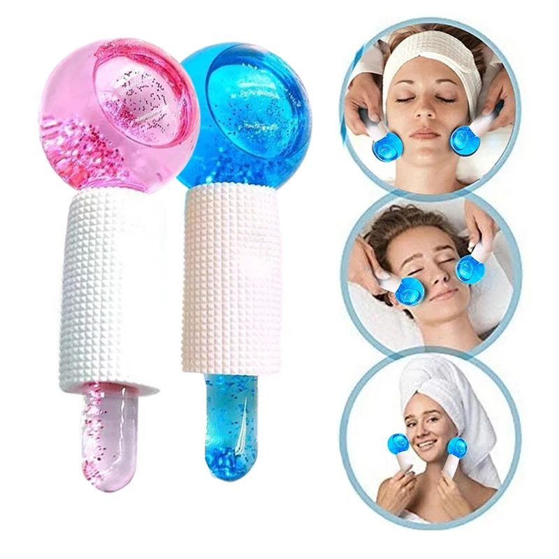 Beauty Ice Hockey Energy Beauty Crystal Ball Facial Cooling Ice Globes Water Wave For Face And Eye Massage Roller Skin Care