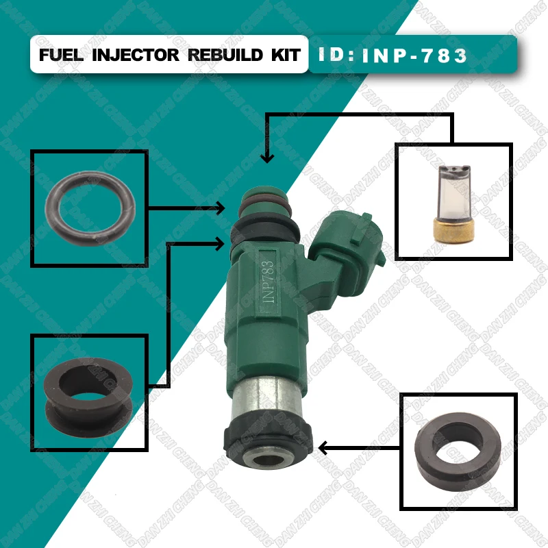 4 set Fuel Injector Service Repair Kit Filters Orings Seals Grommets for Mazda Protege Nikki INP-782 INP-783