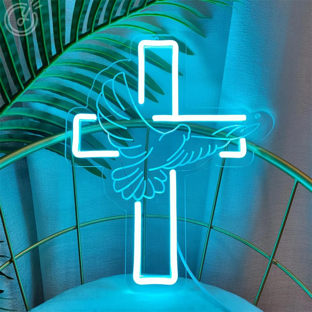 Cruz sinal de néon led jesus cruz decoração da parede alimentado por usb para o quarto batismo decoração do chuveiro do bebê símbolo cristão néon luz led