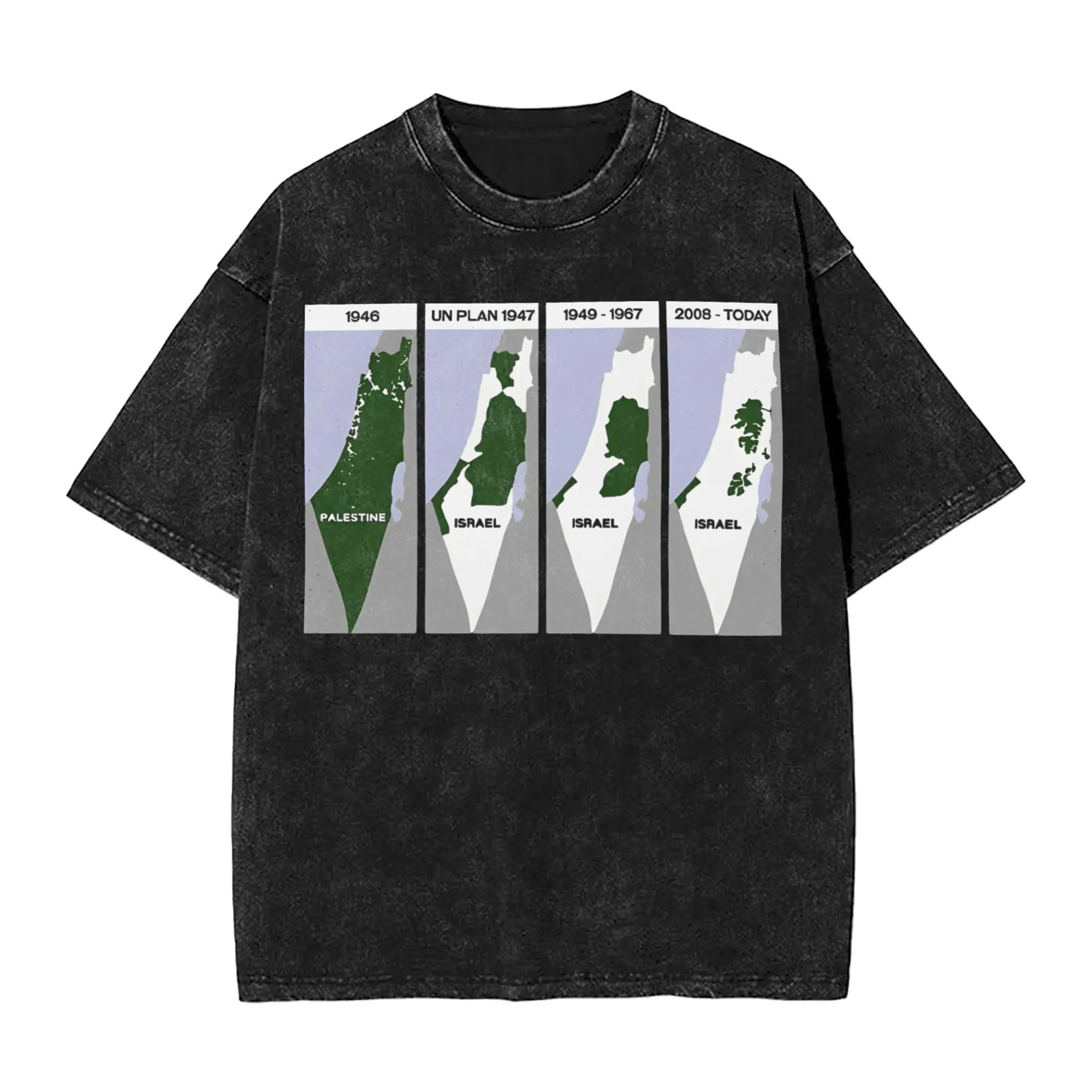 

Palestine Landscape Washed T Shirt Male Streetwear Cotton T-Shirts Summer O Neck Hip Hop Tees Print Oversized Tops