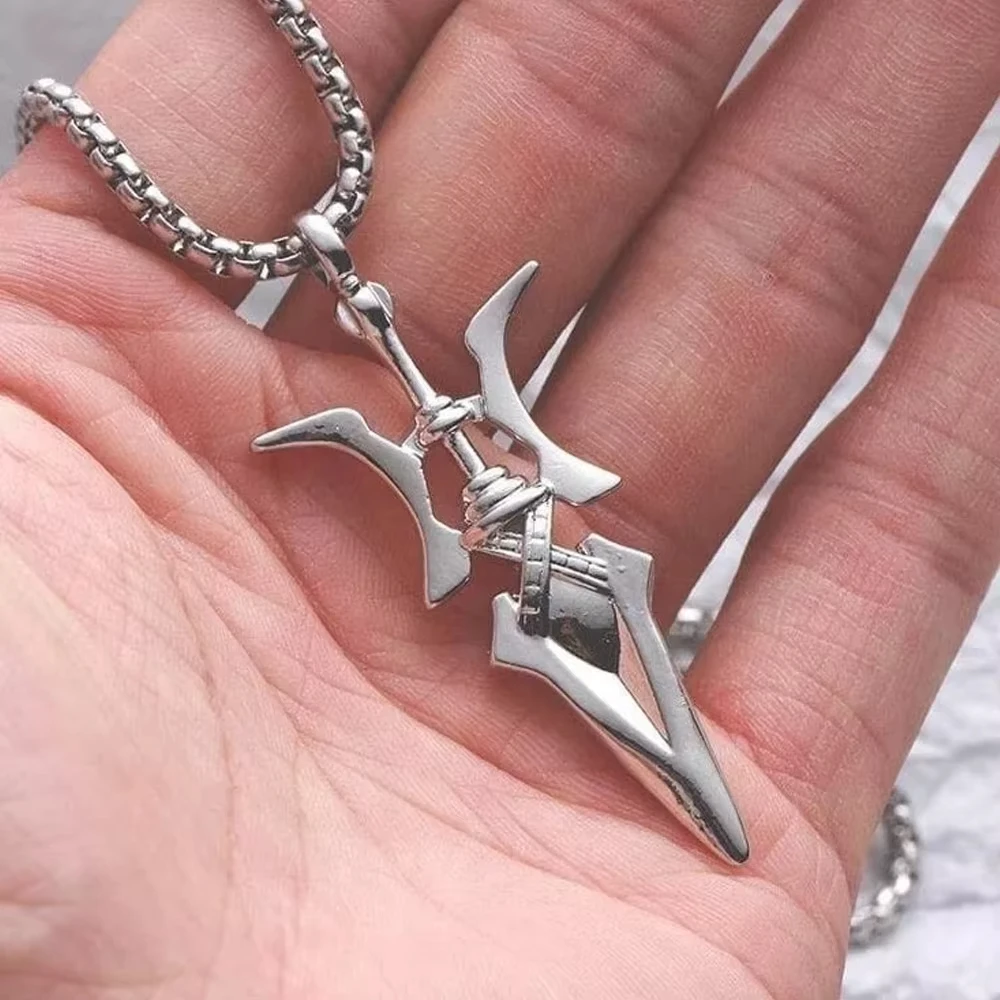 Anime Necklace Misa Amane Cosplay Necklace Halberd Pendant Necklaces Halloween Cosplay Jewelry Gifts for Men Women