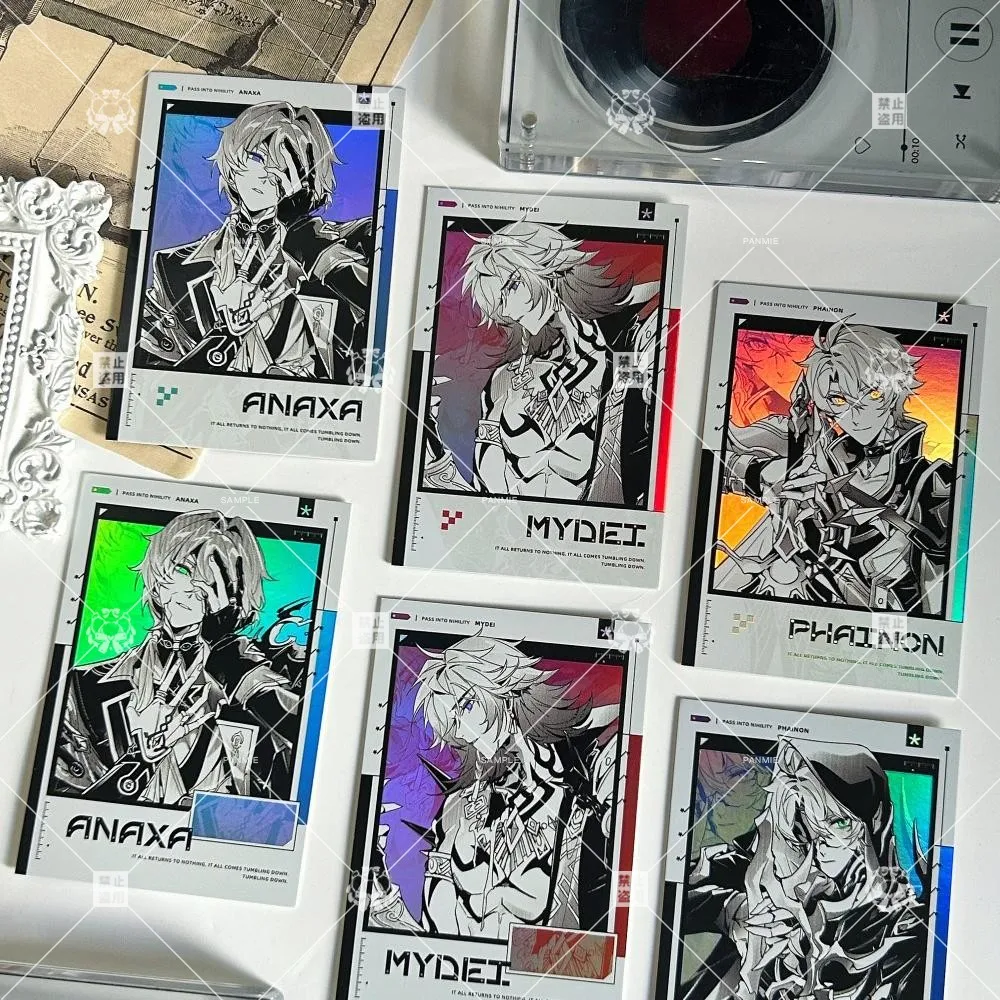 Anime Honkai:Star Rail Phainon Mydei Anaxa rejilla tarjeta de billete láser doble Flash insignia Cospaly artoon ornamento accesorios regalo