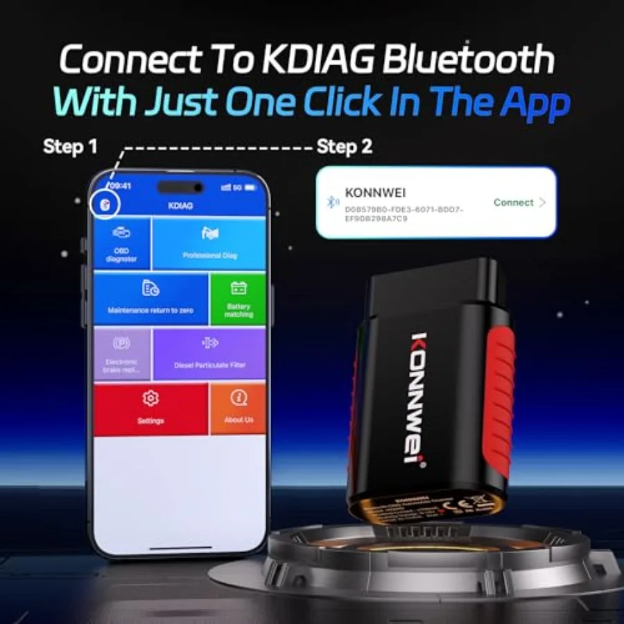 Scanner Bluetooth - Full System Diagnostic Tool with Bi-Directional Control for Oil Reset EPB DPF BMS TPMS Readout Su
