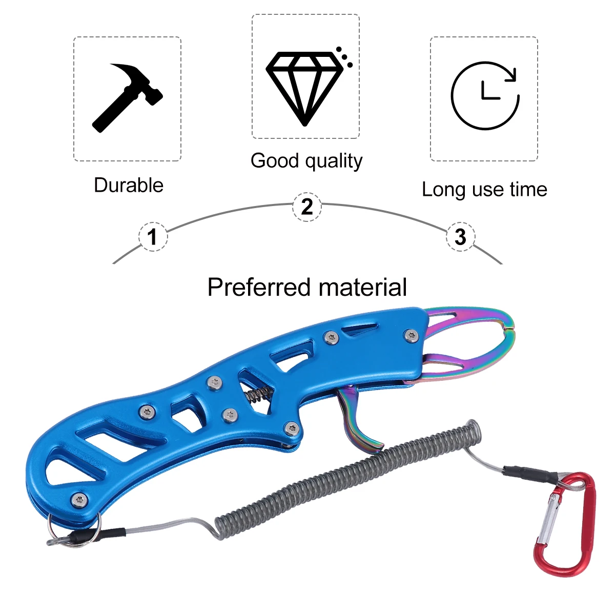 

Stainless Steel Fish Gripper Controller Plier Clamp Durable Lightweight Easy to Use Outdoor Fishing Tools Aluminum Alloy
