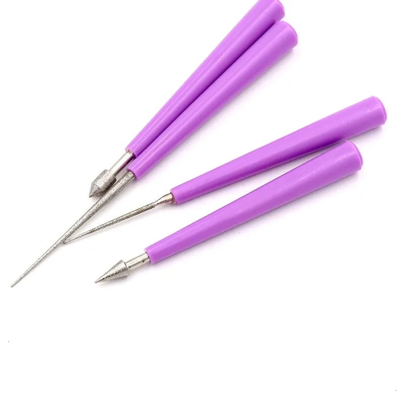 4pcs Set Diamond Hole Enlarger Tools Hole Expansion Needles Pearl Glass Bead Jewelry Manual Drilling Hand Tool DIY Supplies