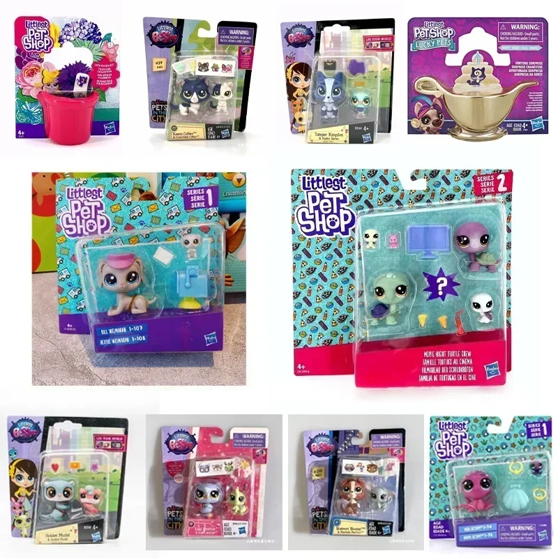 Hasbro Littlest-Figurines d'animaux aux gros yeux pour enfants, jouets beurre, modèle animal, collection originale, cadeau d'anniversaire mignon