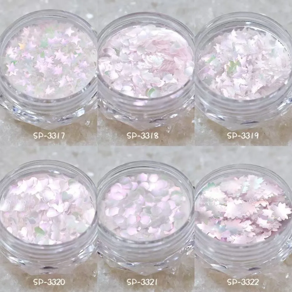 Heart Glitter Nail Art Glitter Flower Butterfly Pink Cherry Blossom DIY Nail Art Iridescent Prism Mermaid Sequins