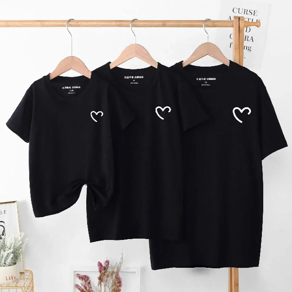 Summer Cotton Baby Mom Dad T Shirts Tops Fashion Family Matching Outfits Daddy Mommy And Daughter Son Matching Clothes