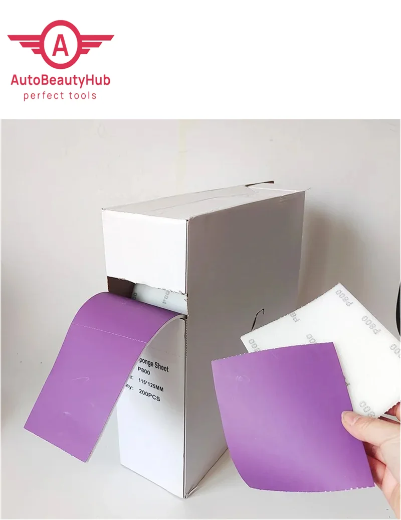 

Фиолетовая полировальная губка, наждачная бумага для покраски и шлифования автомобилей, высококачественный инструмент для отделки кузова автомобиля