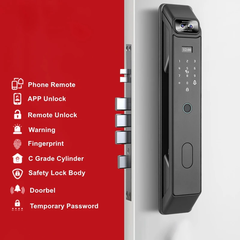 EGFirtor 3D Face Recognition Smart Door Lock Fingerprint WIFI APP Remote Control Home Security Gate Electronic Lock