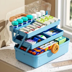 3 Layers Medicine First Aid Kit Super Large Capacity Pill Cases Organizer Family Emergency Kit Pharmacy Storage Container Box