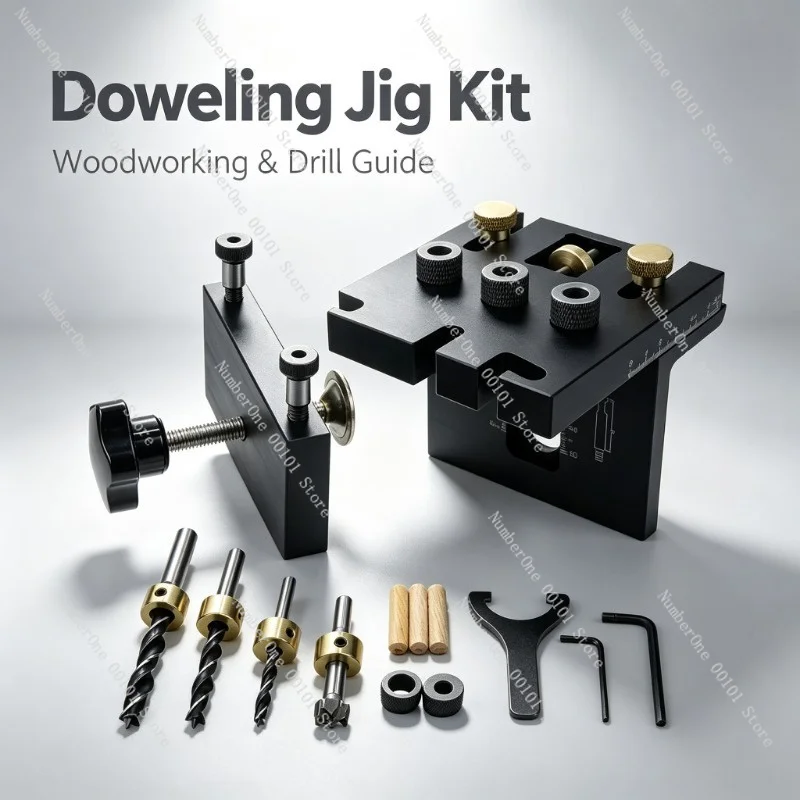 3-In-1 Woodworking Drill Guide Precision Positioner For Panel Furniture Round Tenon Hole Opener Joint Connector Locator Tool Kit