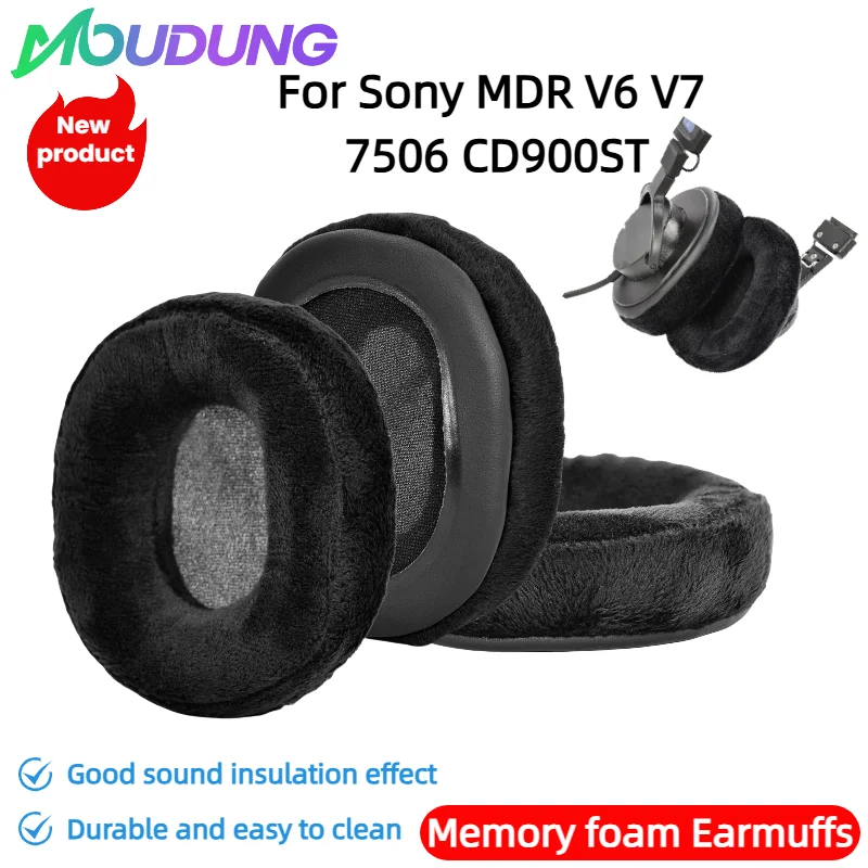 

MOUDUNG Soft Memory sponge velvet Ear Pads Compatible For Sony MDR V6 V7 7506 CD900ST Headset Earmuffs Repairing Parts