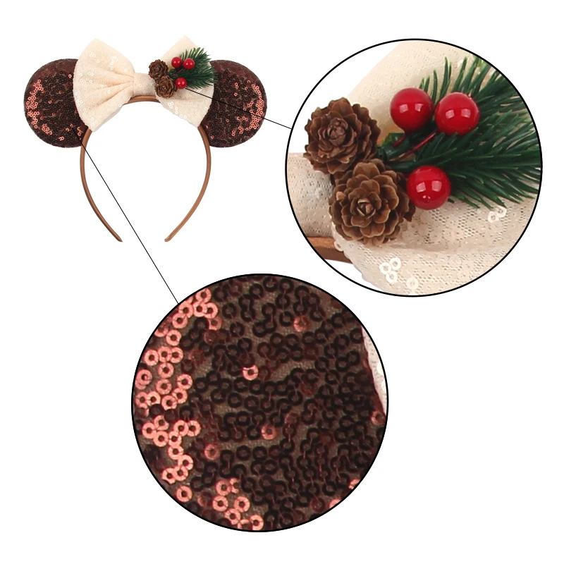 New Christmas Disney Mouse Ears Headwear For Kids Festival Sequin 5\