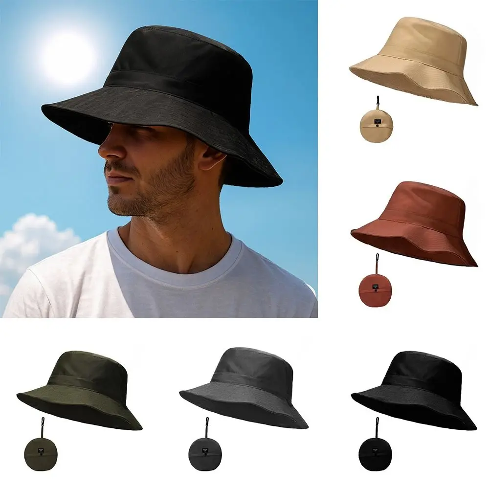 Portable Quick Dry Four Seasons Bucket Hat Sun Protection Solid Color Fishing Cap Foldable Sun Hat Outdoor