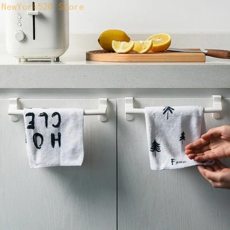 Towel Rack Over Door Towel Bar Hanging Holder for Bathroom Kitchen Cabinet Door N84C
