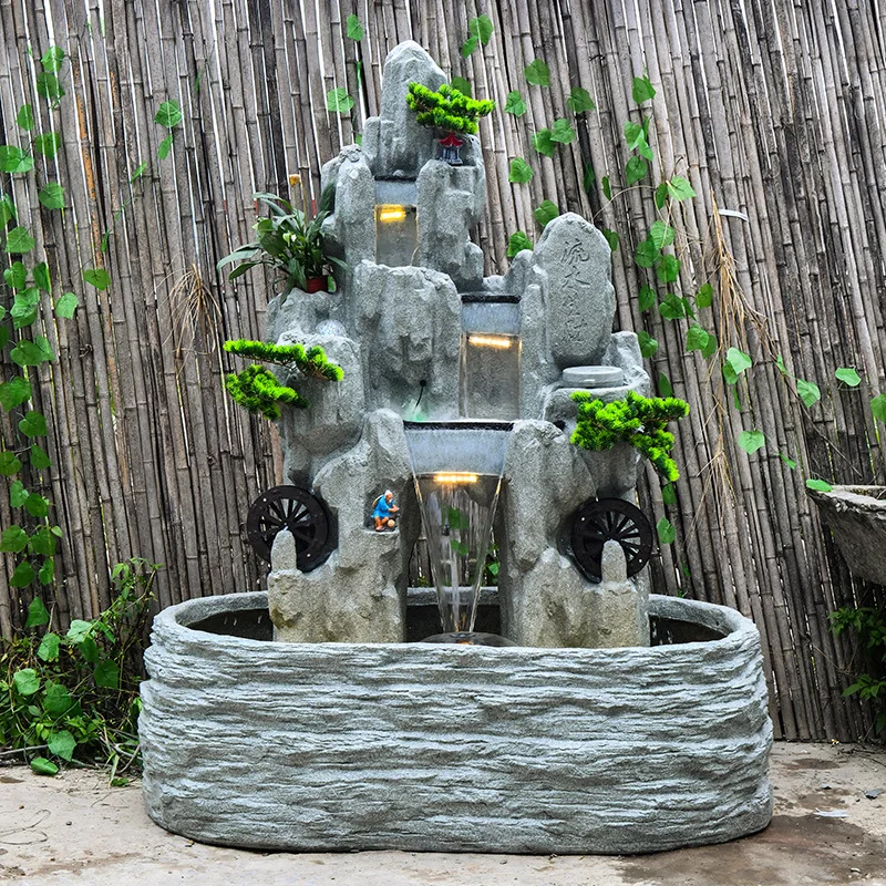 Lucky Large Rockery Flowing Water Fountain Landscape Fish Pond Yard Homestay Landscaping Ornament