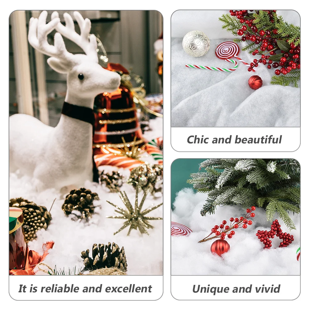 

White Artificial Snow Blanket Pet Material Christmas Village Accessories Light Smooth Surface for Gift Display Festive Winter