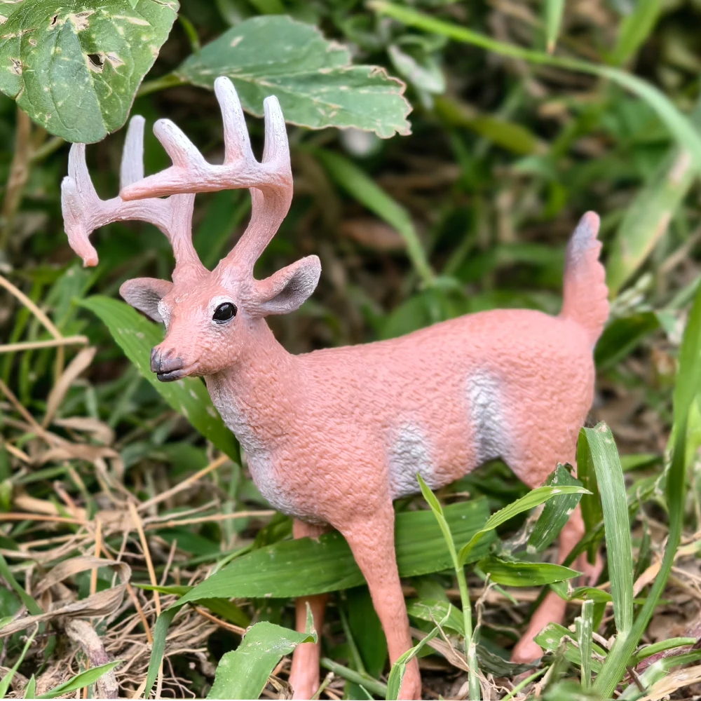 3 stks/partij Miniatuur Sika Herten Kunstmatige Realistische Diermodel Rendier Beeldje DIY Ornament Kerstfeest Decoratie