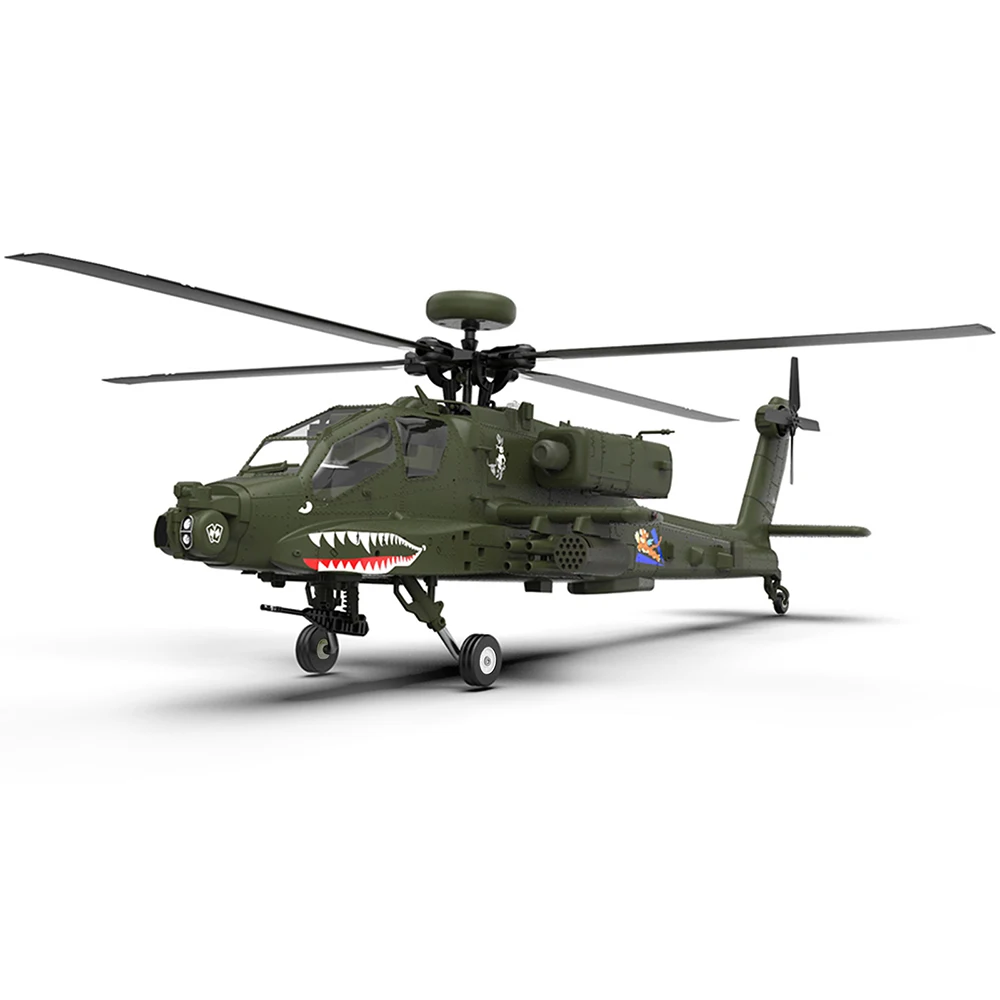 YXZNRC F11 AH-64D Apache RC Helicopter with 6-Axis Gyro 2.4G 6CH Brushless Motor 1:32 Scale Flybarless 3D RC Helicopter Model
